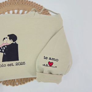 Father's Day Custom Photo Embroidered Hoodie or Sweatshirt – Personalized Gift for Dad and Grandpa