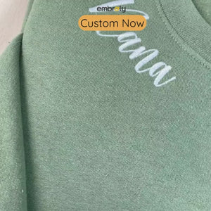 Custom Embroidered Nana Sweatshirt with GrandKids Names on Sleeve