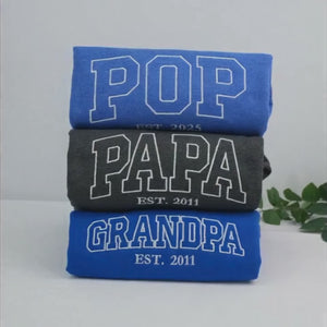 Pop Pop Sweatshirt / Hoodie, Custom Embroidered Grandpa Gifts for Birthday & Christmas