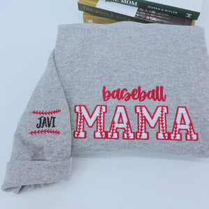 Baseball Mama Sweatshirt, Custom Embroidered Gifts for Baseball Mom