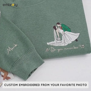 Custom Embroidered Soulmate with Portrait Sweatshirt or Hoodie, Soulmate Gifts for Him Her