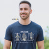 Custom embroidered dad shirt with portrait and kids’ names on chest – gift for Father’s Day or birthday