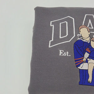Father’s Day Custom Photo & Nickname Embroidered Hoodie or Sweatshirt – Personalized Gift for Parents and Grandparents