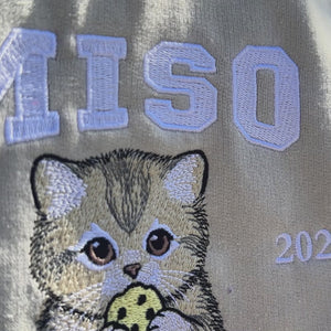 Father’s Day Custom Pet Photo & Name Embroidered Hoodie or Sweatshirt – Personalized Gift for Pet-Loving Dad and Grandpa