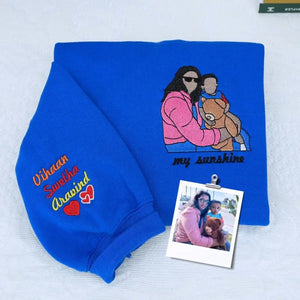 Embroidered Proud Mama sweatshirt and matching tote bag gift set