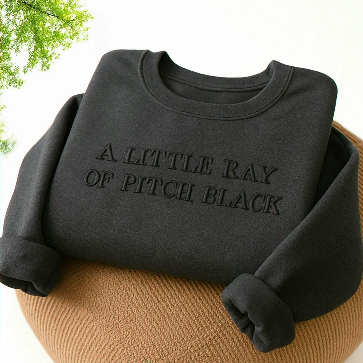 A Little Ray of Pitch Black Embroidered Sweatshirt, Funny Halloween Gift for Best Friend