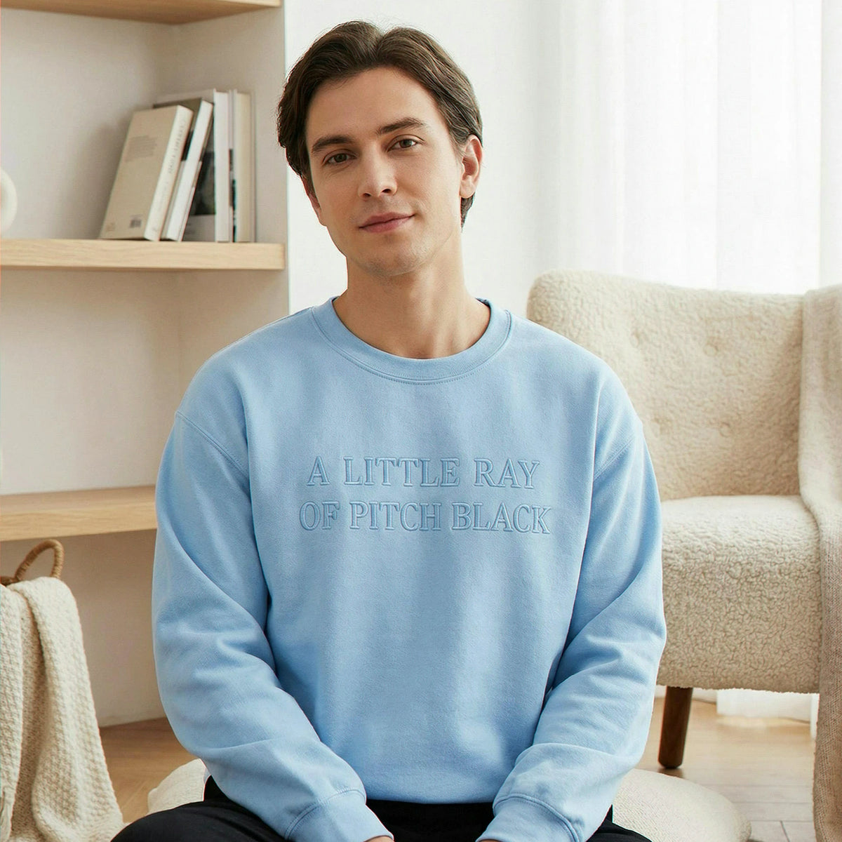 A Little Ray of Pitch Black Embroidered Sweatshirt, Funny Halloween Gift for Best Friend