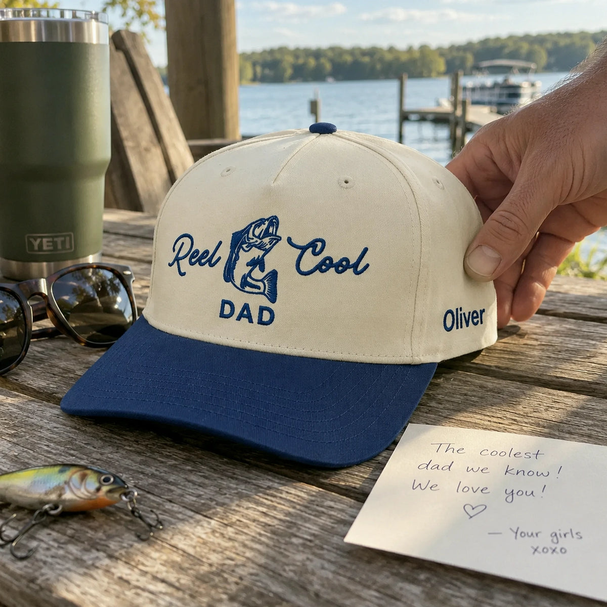 Reel Cool Dad Snapback Hat - Embroidered Dad Fishing Cap