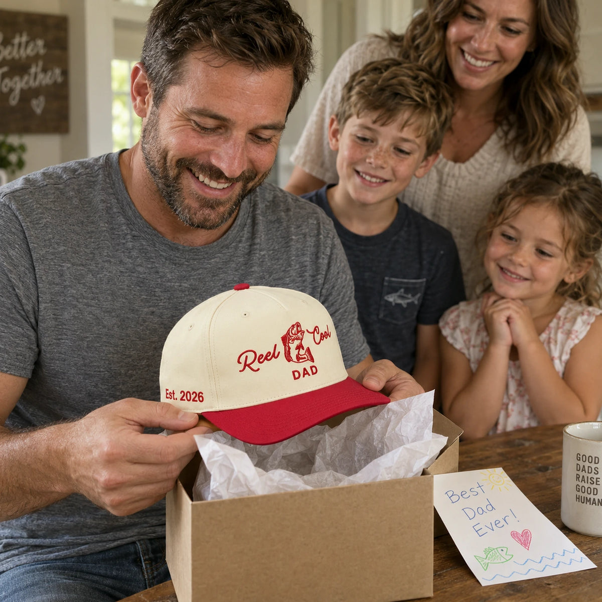 Reel Cool Dad Snapback Hat - Embroidered Dad Fishing Cap