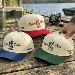 Reel Cool Dad Snapback Hat - Embroidered Dad Fishing Cap
