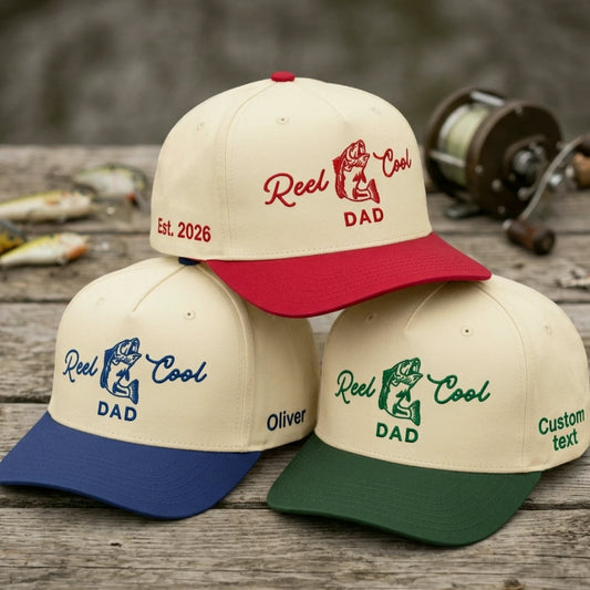 Reel Cool Dad Snapback Hat - Embroidered Dad Fishing Cap
