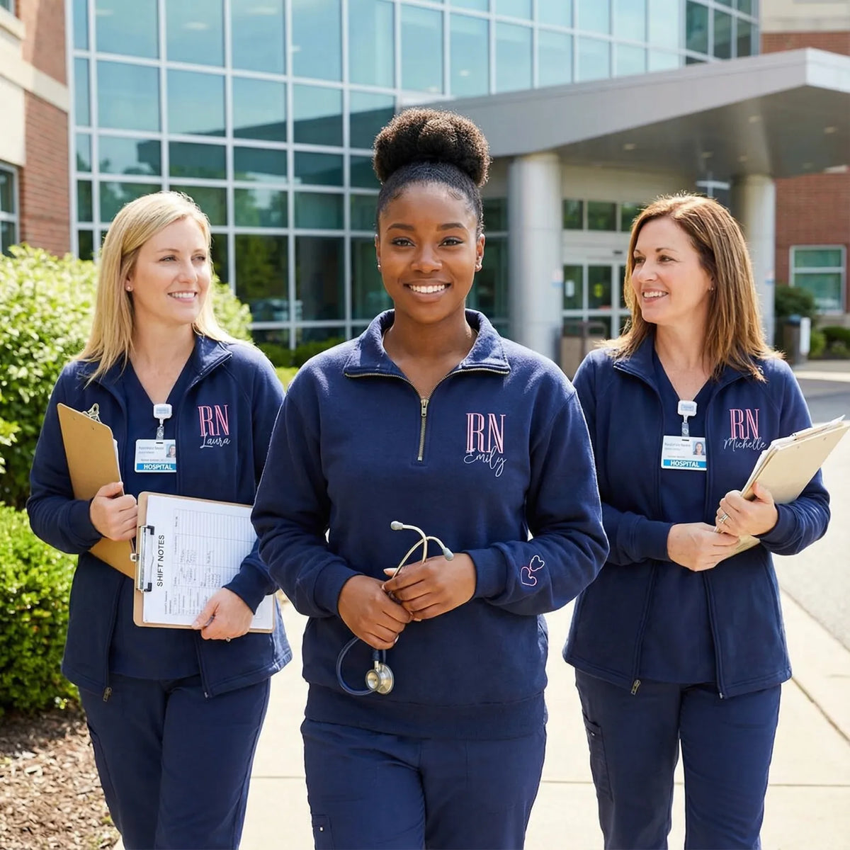 Personalized Gift For Nurse, Medical Jacket, Quarter Zip Sweatshirt Hoodie Embroidered