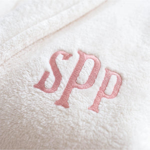 Custom Embroidered Plush Robes for Women, Personalized Monogram Newlyweds, Bridesmaids, Just Married Wedding Gift