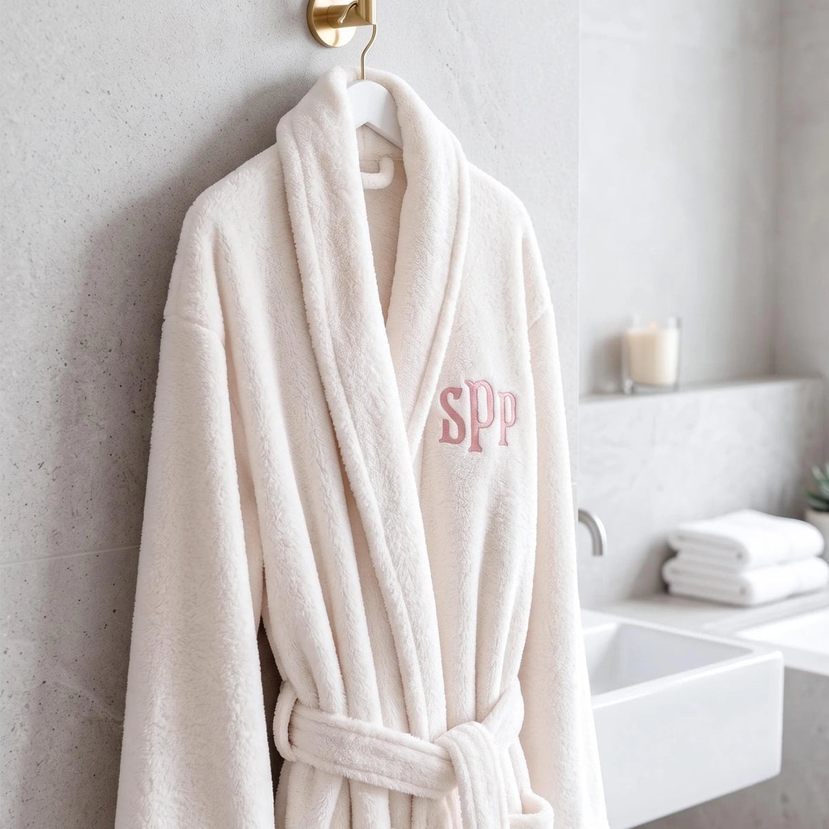 Custom Embroidered Plush Robes for Women, Personalized Monogram Newlyweds, Bridesmaids, Just Married Wedding Gift