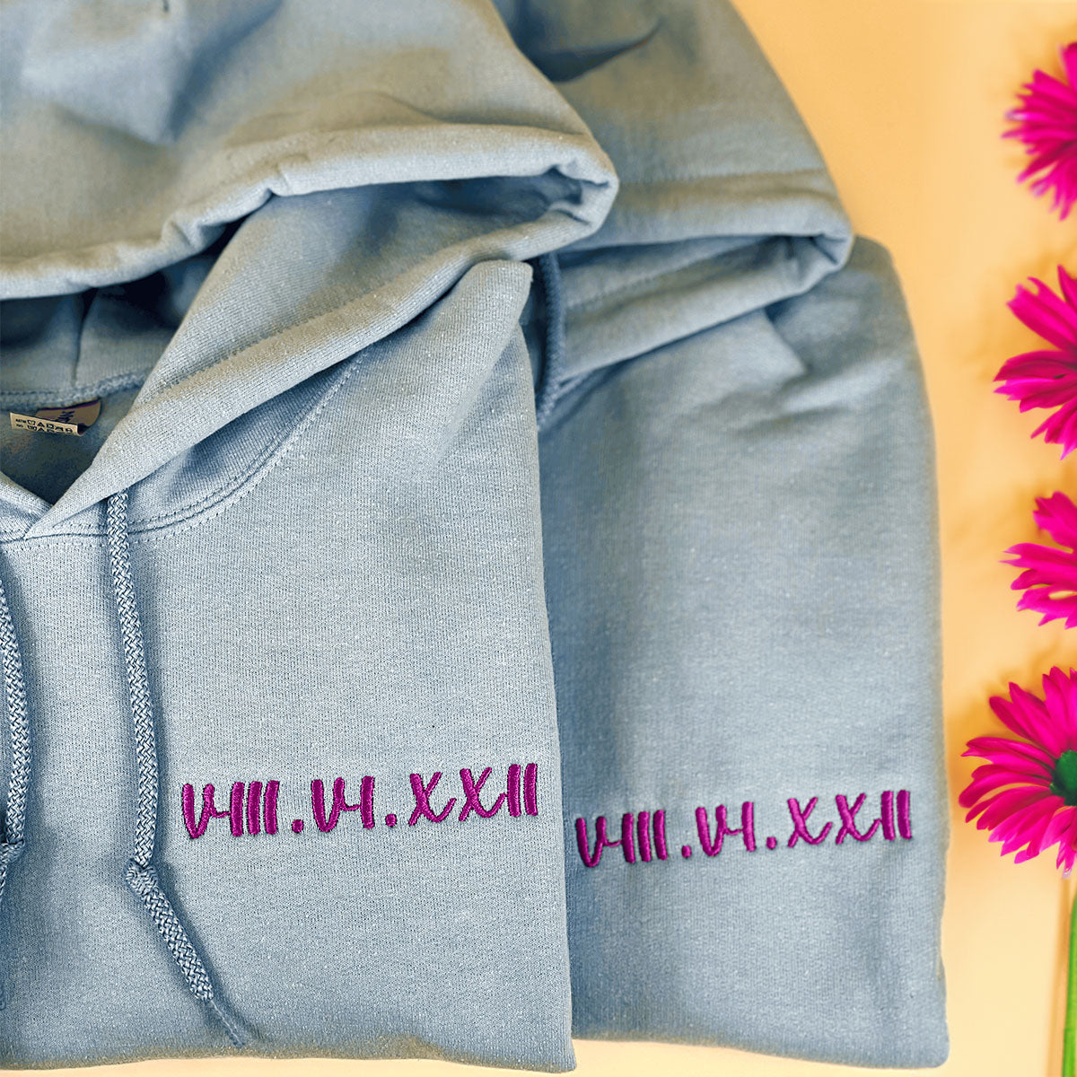 Personalized Date Hoodie Anniversary Year Embroidered Matching Wedding Anniversary Gifts - Embroly