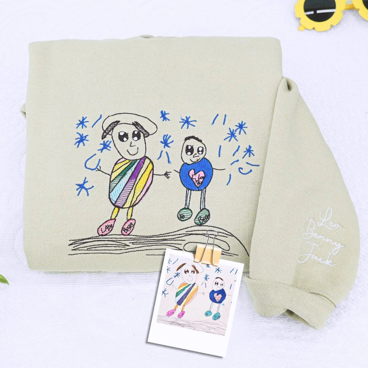 Sand Dad Kid Drawing Sweatshirt for Dad, a meaningful and cozy gift for new dad father's day
