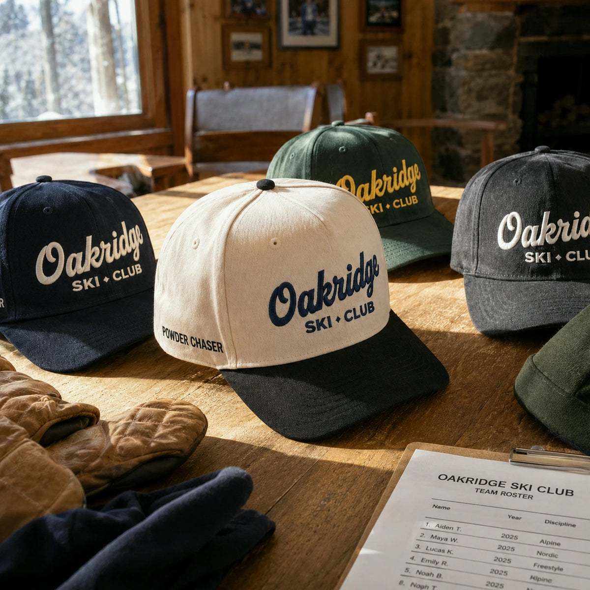 Custom School Team Snapbacks Hats - Embroidered Campus Club Caps Text, Logo, Name