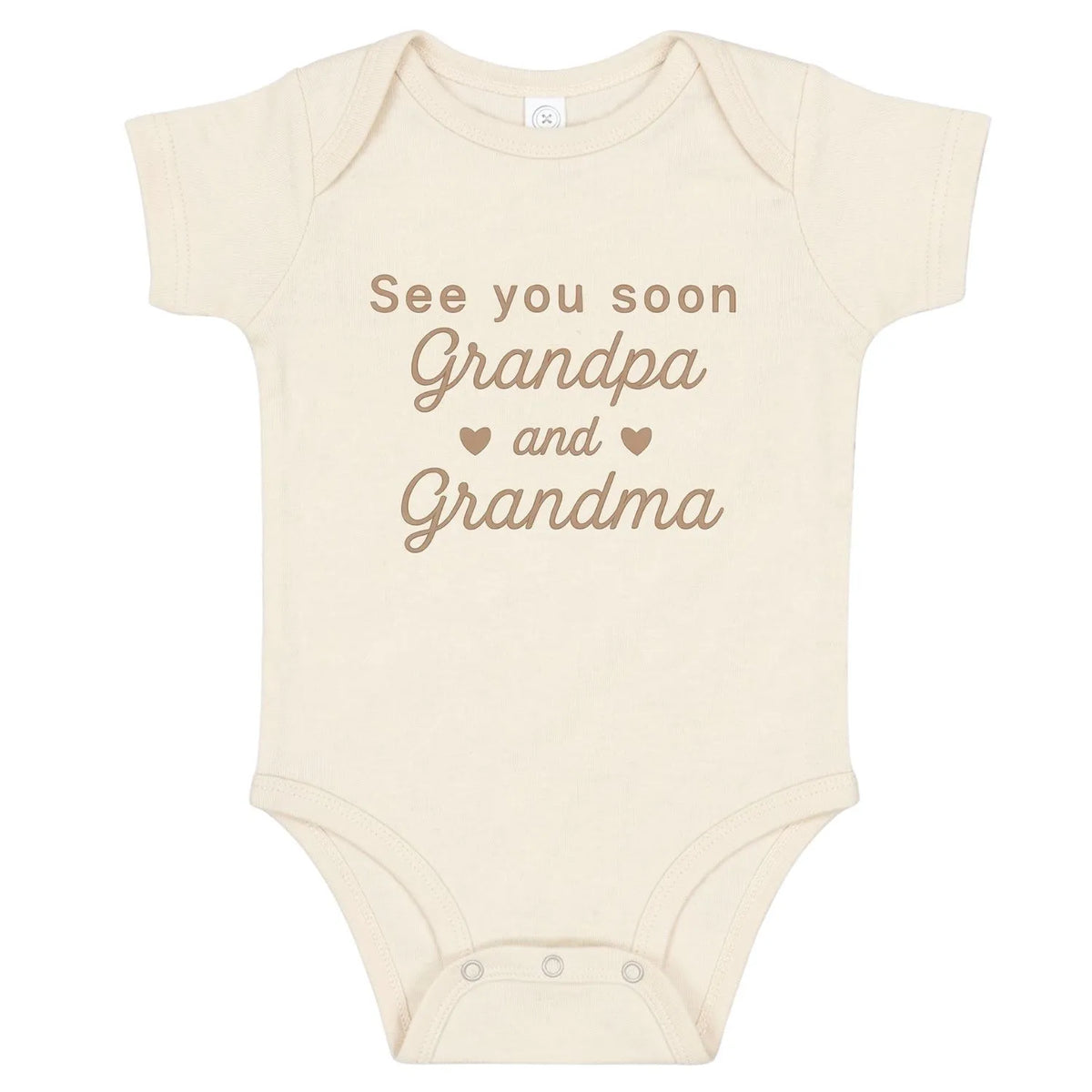See You Soon Grandma and Grandpa embroidered baby onesie for pregnancy announcement newborn outfit
