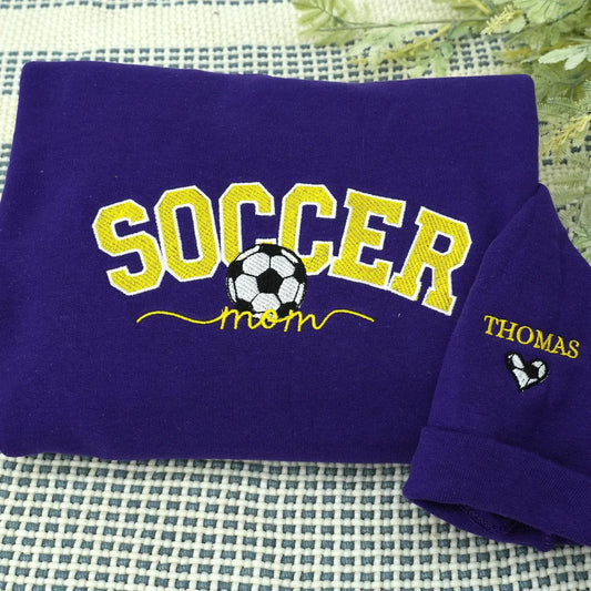Soccer Mom Sweatshirt, Custom Embroidered Gifts for Soccer Mama