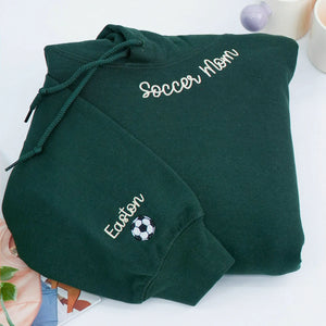 Embroidered Soccer Mom Sweatshirt - Game Day Crewneck with Personalized Kids' Names