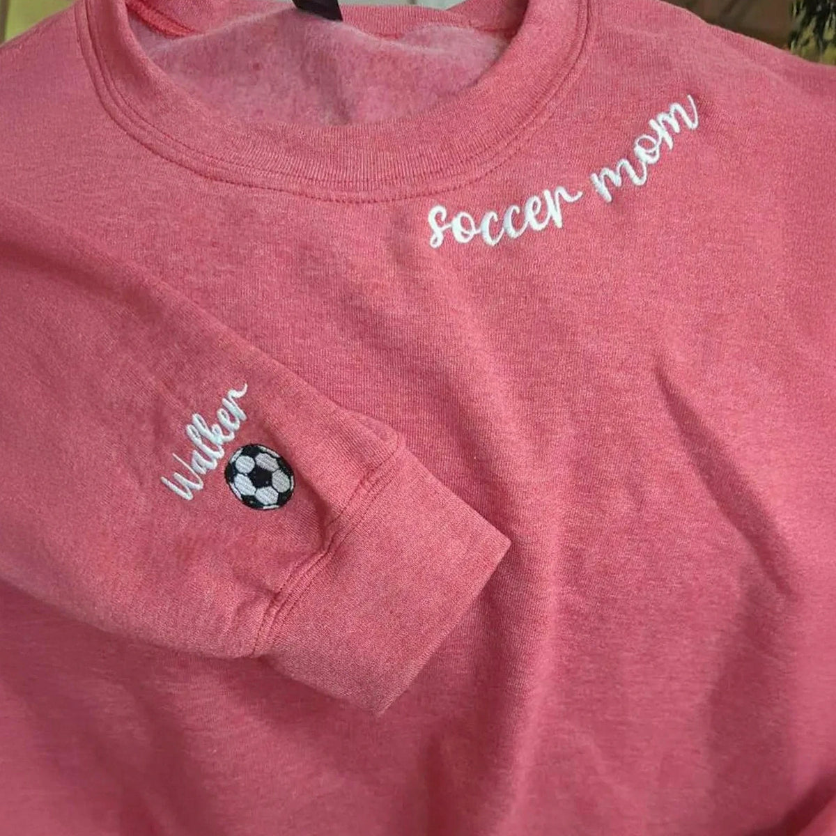 Embroidered Soccer Mom Sweatshirt - Game Day Crewneck with Personalized Kids' Names