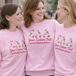 Custom Floral Letter Embroidered Sweatshirt for Sorority Sisters & Seniors