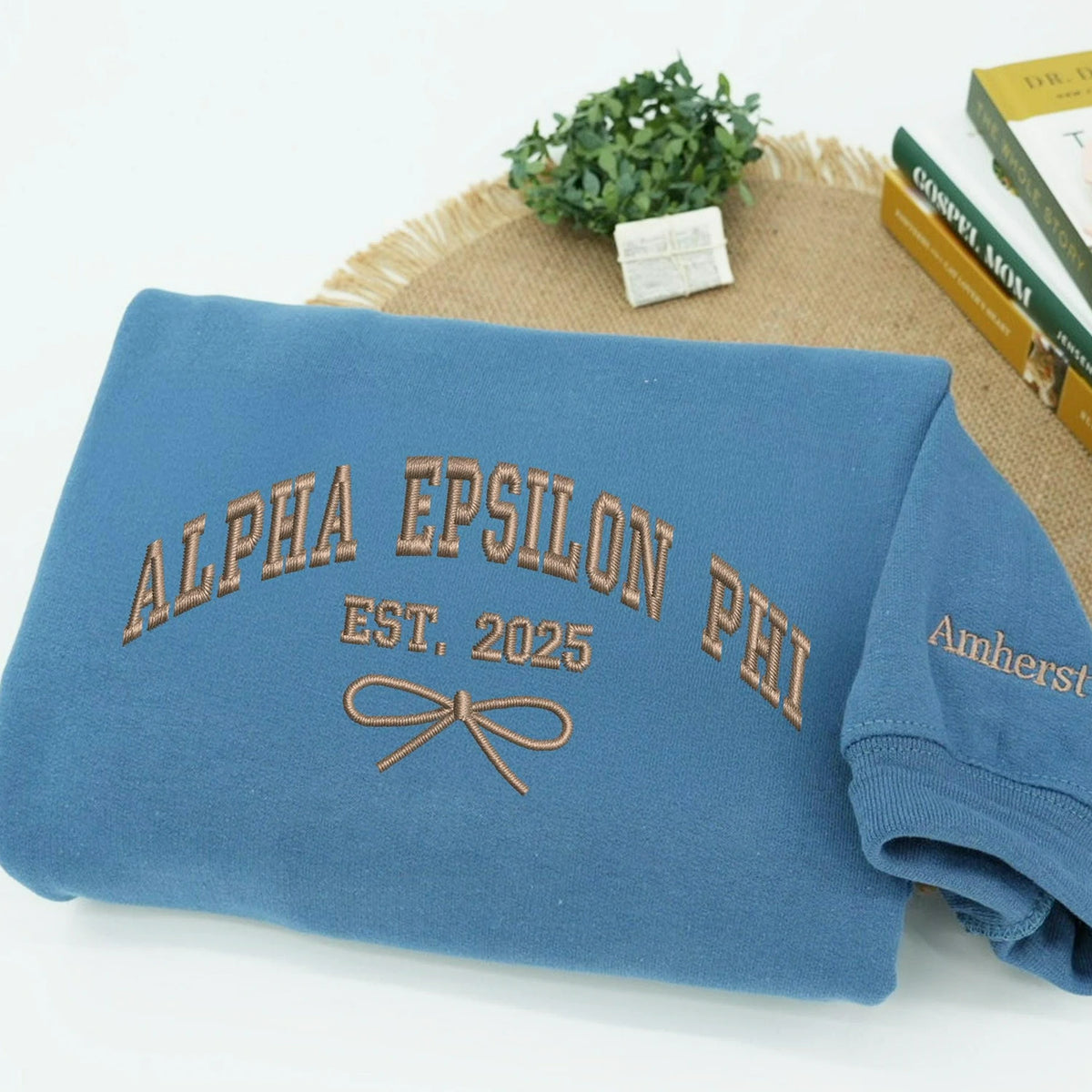 Embroidered Sorority Coquette Bow Est Hoodie for Girl's Trip - Matching Crewneck Besties Gift