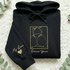 Girlfriend photo hoodie flat ray with design on sleeve
