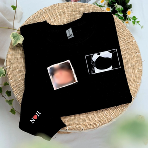 Custom Spicy Photo Hoodie - Embroidered Portrait Crewneck for Boyfriend, Husband