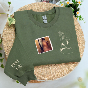 Custom Spicy Photo Hoodie - Embroidered Portrait Crewneck for Boyfriend, Husband