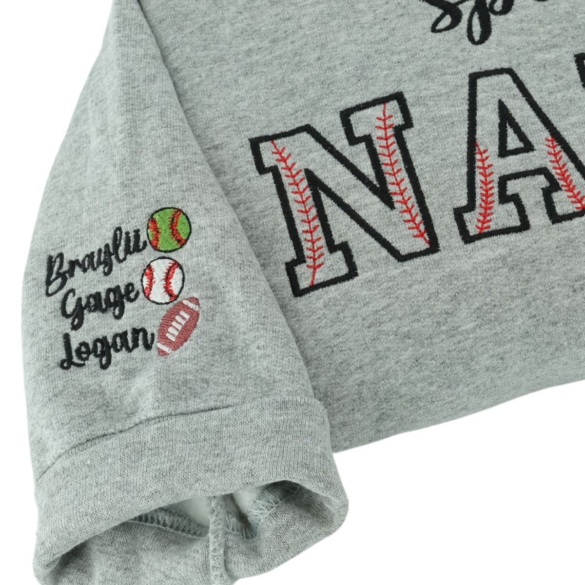 Baseball Nana Sweatshirt, Custom Embroidered Gifts for Sport Nana