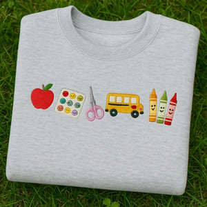 Apple Teacher Embroidered Sweatshirt, Back to School Classroom Gift for Teachers
