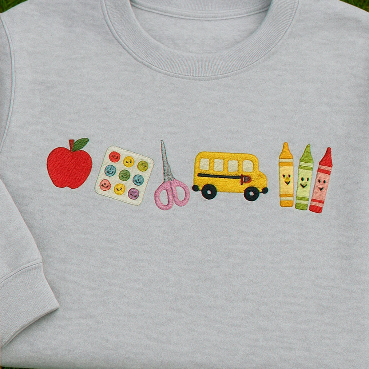 Apple Teacher Embroidered Sweatshirt, Back to School Classroom Gift for Teachers