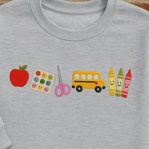 Apple Teacher Embroidered Sweatshirt, Back to School Classroom Gift for Teachers