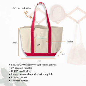Custom Embroidered Teacher Tote Bag, Personalized Teacher Appreciation, Back to School Gift