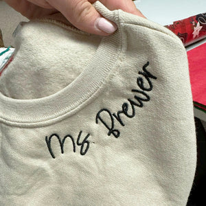 Personalized Teacher Name on Neckline Embroidered Sweatshirt, Appreciation Gift