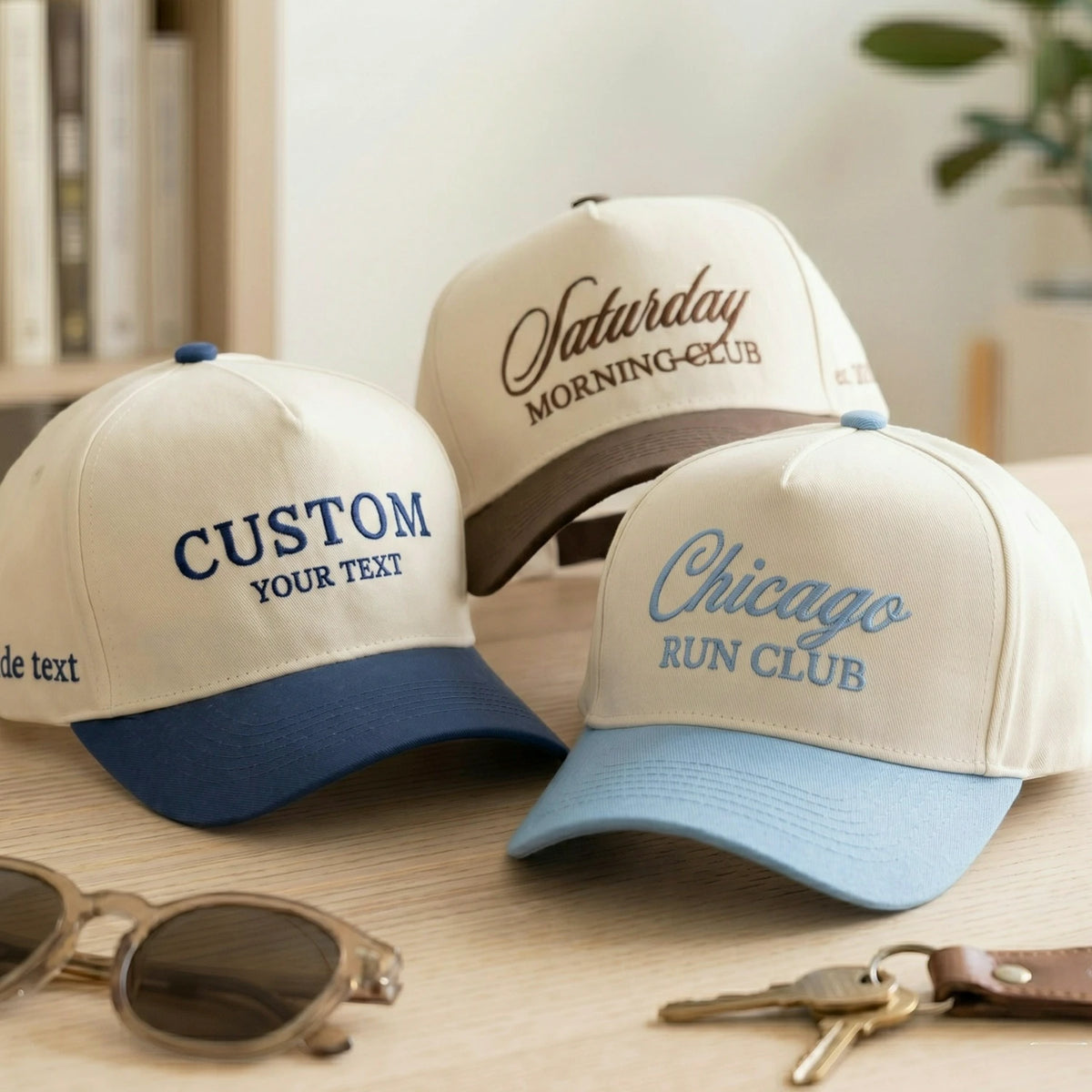 Custom Social Team Club Snapback Hats, Embroidered Text Logo Vintage Trucker Caps, Custom Group Merch