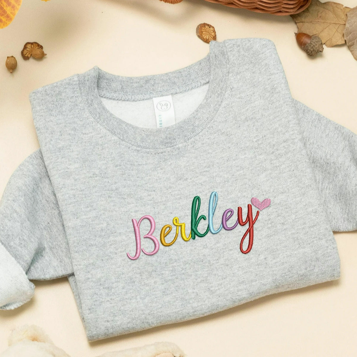 Personalized Rainbow Name Toddler Sweatshirt - Embroidered Gift for Baby Girl