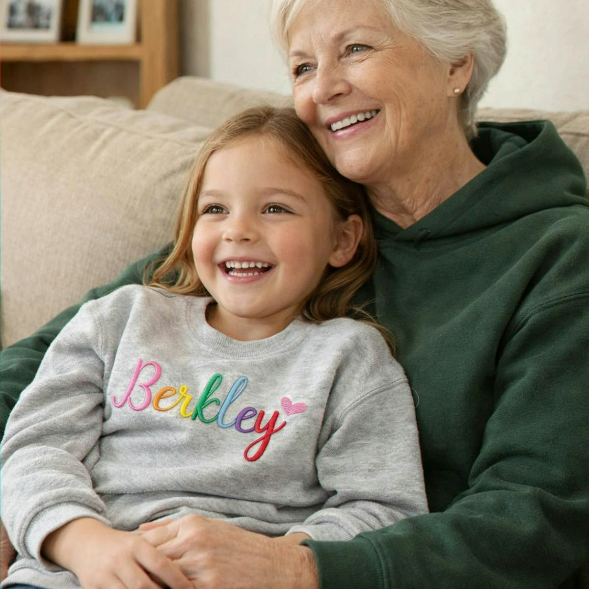 Personalized Rainbow Name Toddler Sweatshirt - Embroidered Gift for Baby Girl