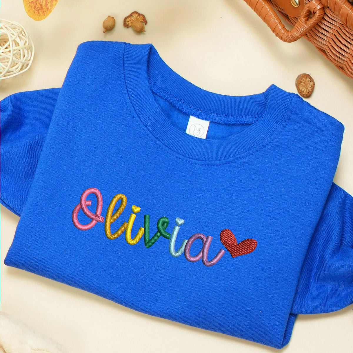 Personalized Rainbow Name Toddler Sweatshirt - Embroidered Gift for Baby Girl