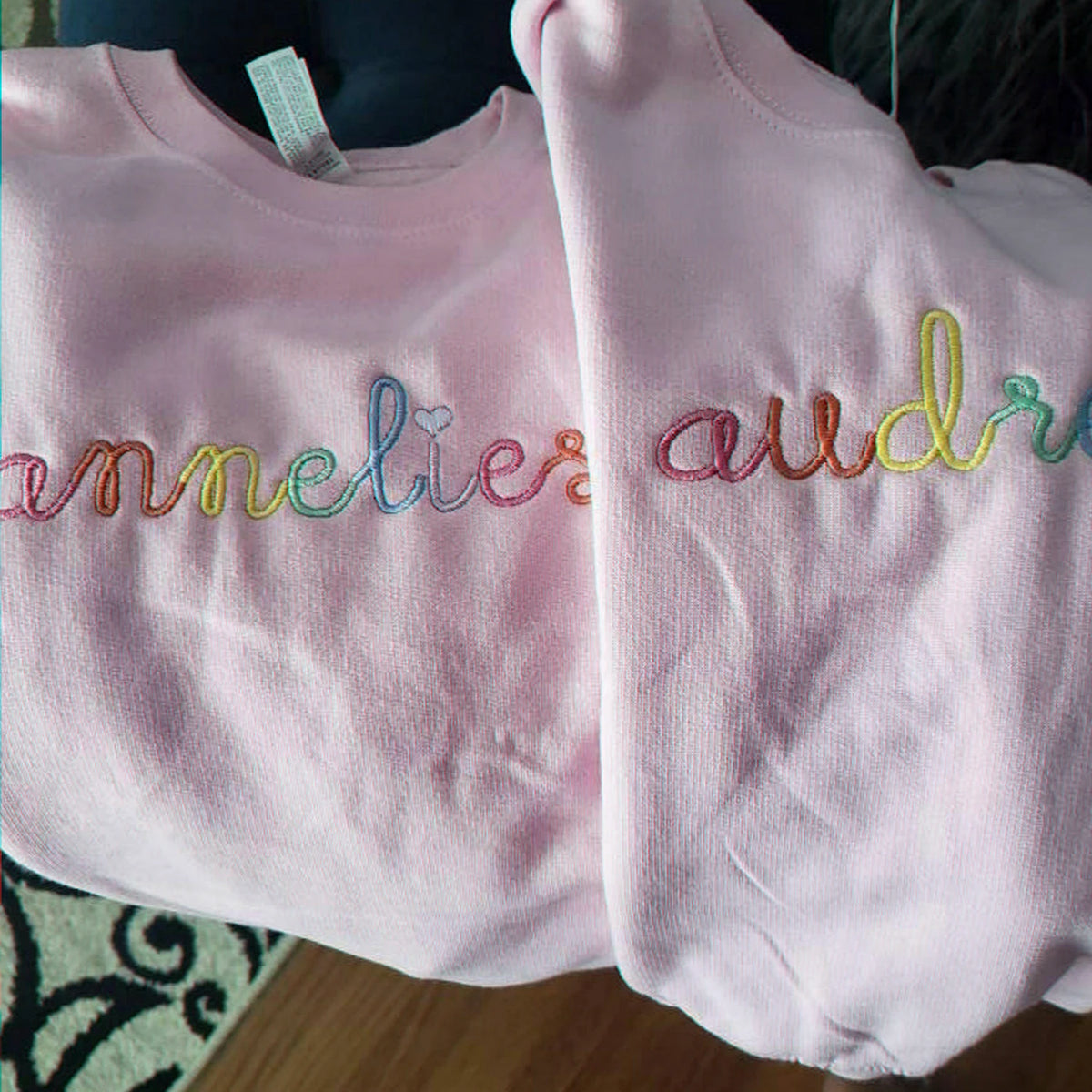 Personalized Rainbow Name Toddler Sweatshirt - Embroidered Gift for Baby Girl