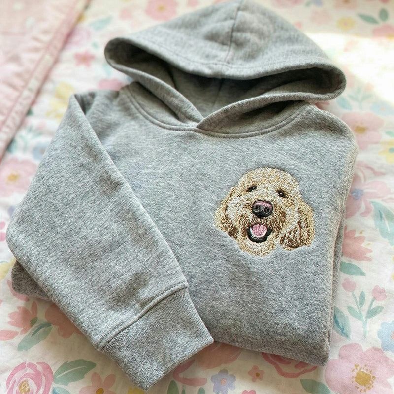 Custom Pet Portrait Toddler Sweatshirt or Hoodie, Personalized Dog or Cat Gift for Baby