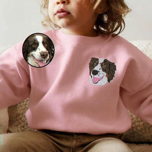 Custom Pet Portrait Toddler Sweatshirt or Hoodie, Personalized Dog or Cat Gift for Baby