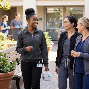 Personalized Embroidered Tooth Dental Hygienist Quarter Zip Sweatshirt, Orthodontist Sweatshirt, Dental Assistant Gift