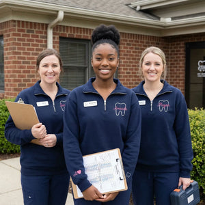 Personalized Embroidered Tooth Dental Hygienist Quarter Zip Sweatshirt, Orthodontist Sweatshirt, Dental Assistant Gift