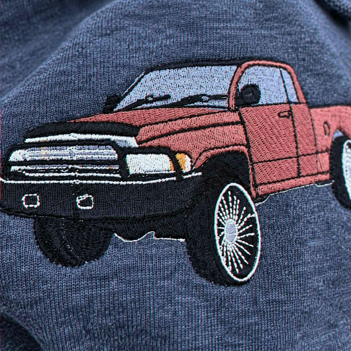 Custom Embroidered Trucker Hoodie from Your Photo, Personalized Gift for Truck Lover
