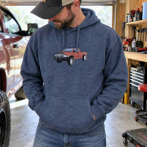 Custom Embroidered Trucker Hoodie from Your Photo, Personalized Gift for Truck Lover