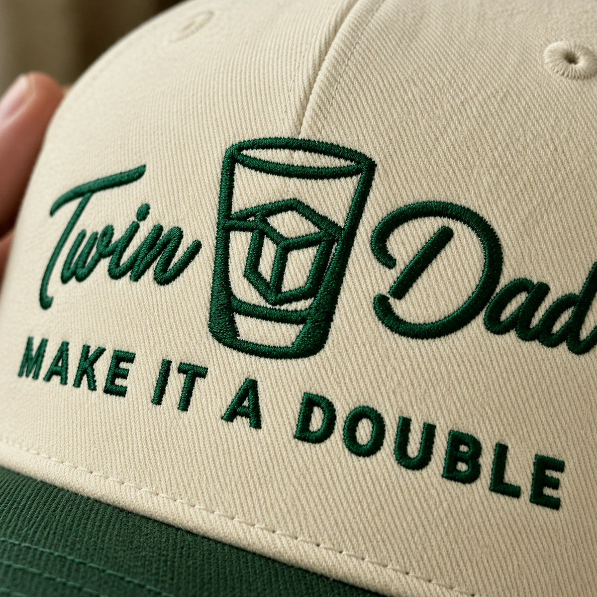 Twin Dad Make It A Double Snapback Hat - Embroidered Gift with New Dad Cap