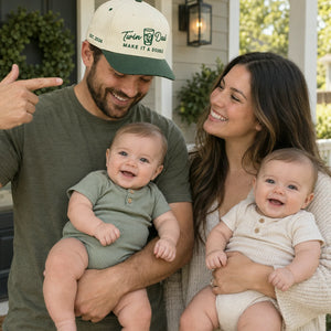 Twin Dad Make It A Double Snapback Hat - Embroidered Gift with New Dad Cap