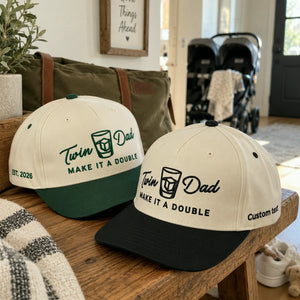 Twin Dad Make It A Double Snapback Hat - Embroidered Gift with New Dad Cap